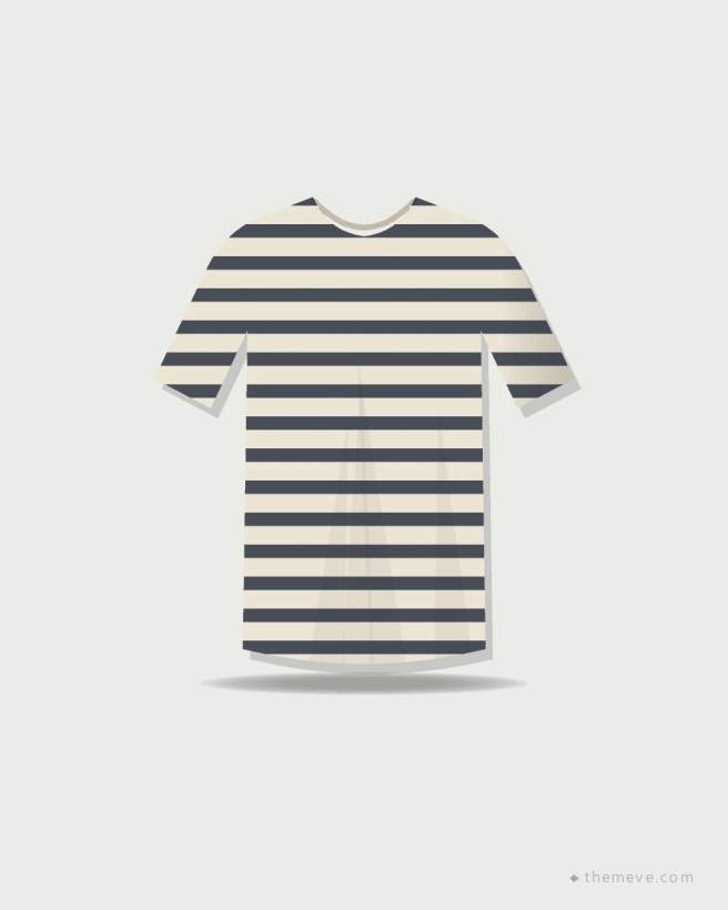 Striped Tee — Ecru/Navy